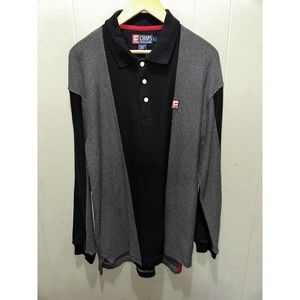 Men’s Chaps Ralph Lauren Wolfe Grey Outdoor Long Sleeve 3 Button Shirt Size LG